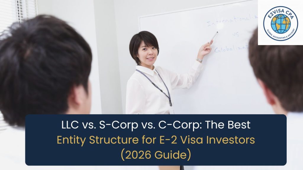 LLC vs. S-Corp vs. C-Corp for E-2 Visa Investors (2026 Guide)